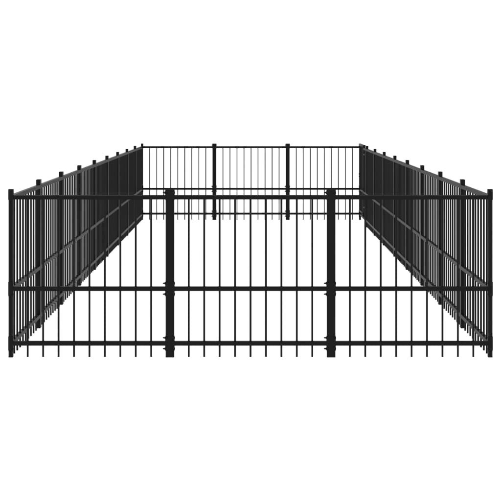 vidaXL Outdoor Dog Kennel Steel 25.4 m²