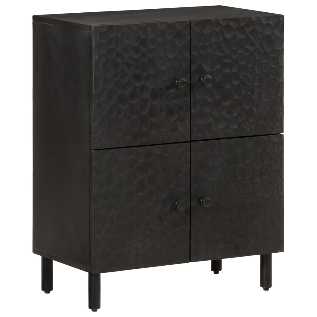 vidaXL Side Cabinet Black 60x33x75 cm Solid Wood Mango