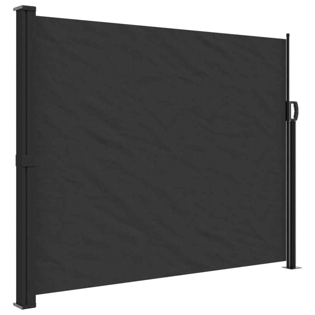 vidaXL Retractable Side Awning Black 160x600 cm