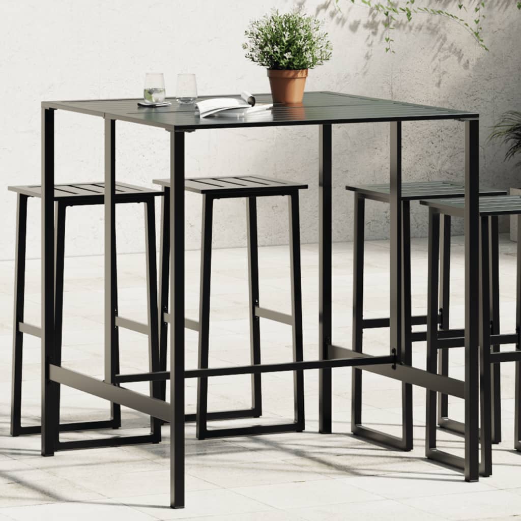 vidaXL Bar Table Black 100x100x110 cm Powder-coated Steel