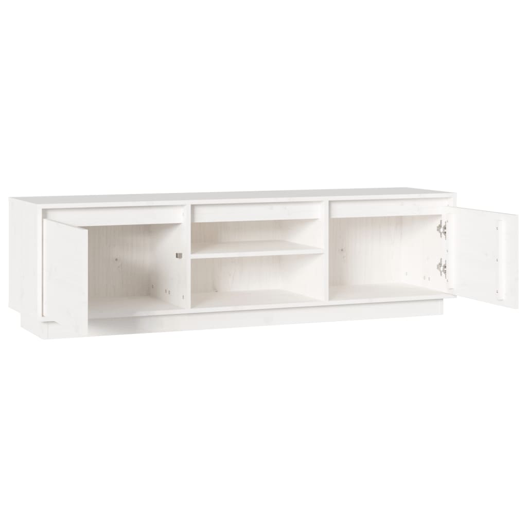 vidaXL TV Cabinet White 140x35x40 cm Solid Wood Pine