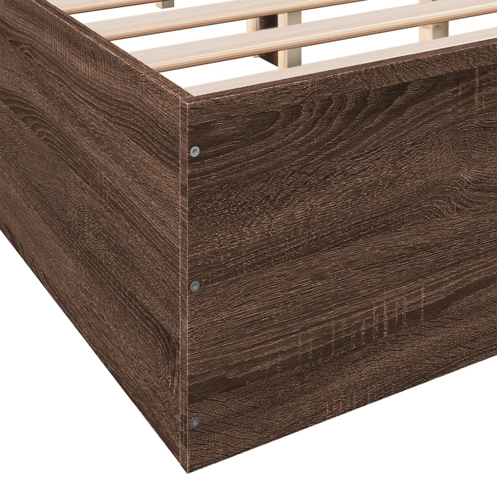 vidaXL Bed Frame without Mattress Brown Oak 120x200 cm