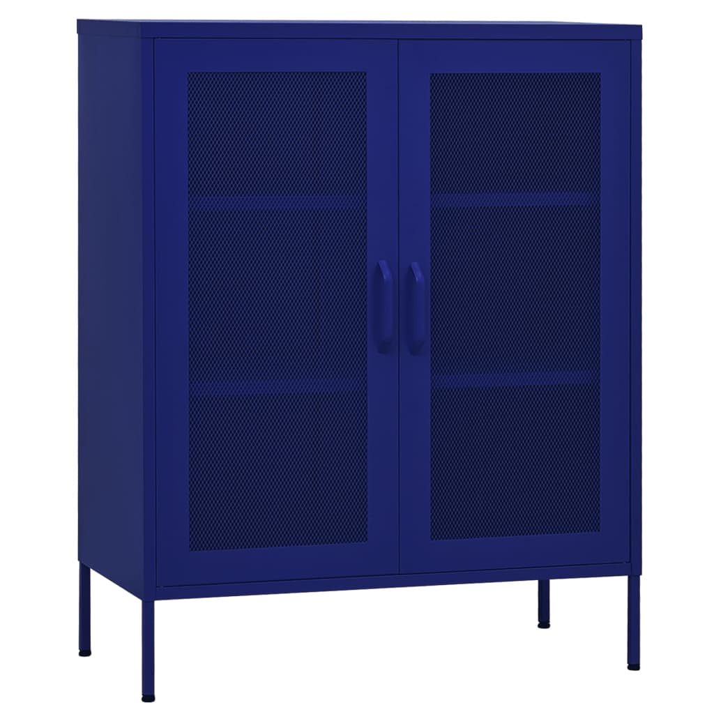 vidaXL Storage Cabinet Navy Blue 80x35x101.5 cm Steel | vidaXL.co.uk
