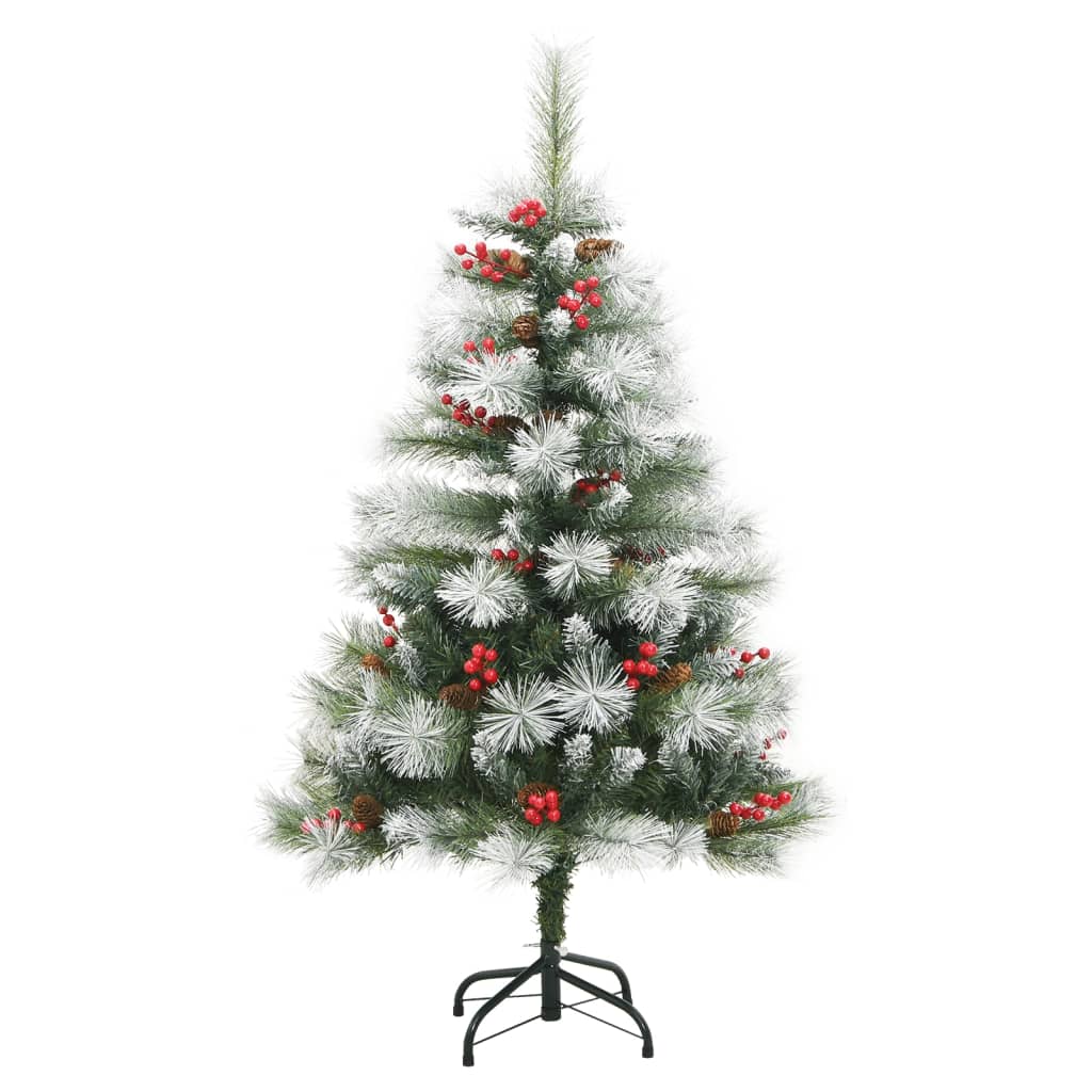 vidaXL Artificial Hinged Christmas Tree with Cones and Berries 120 cm