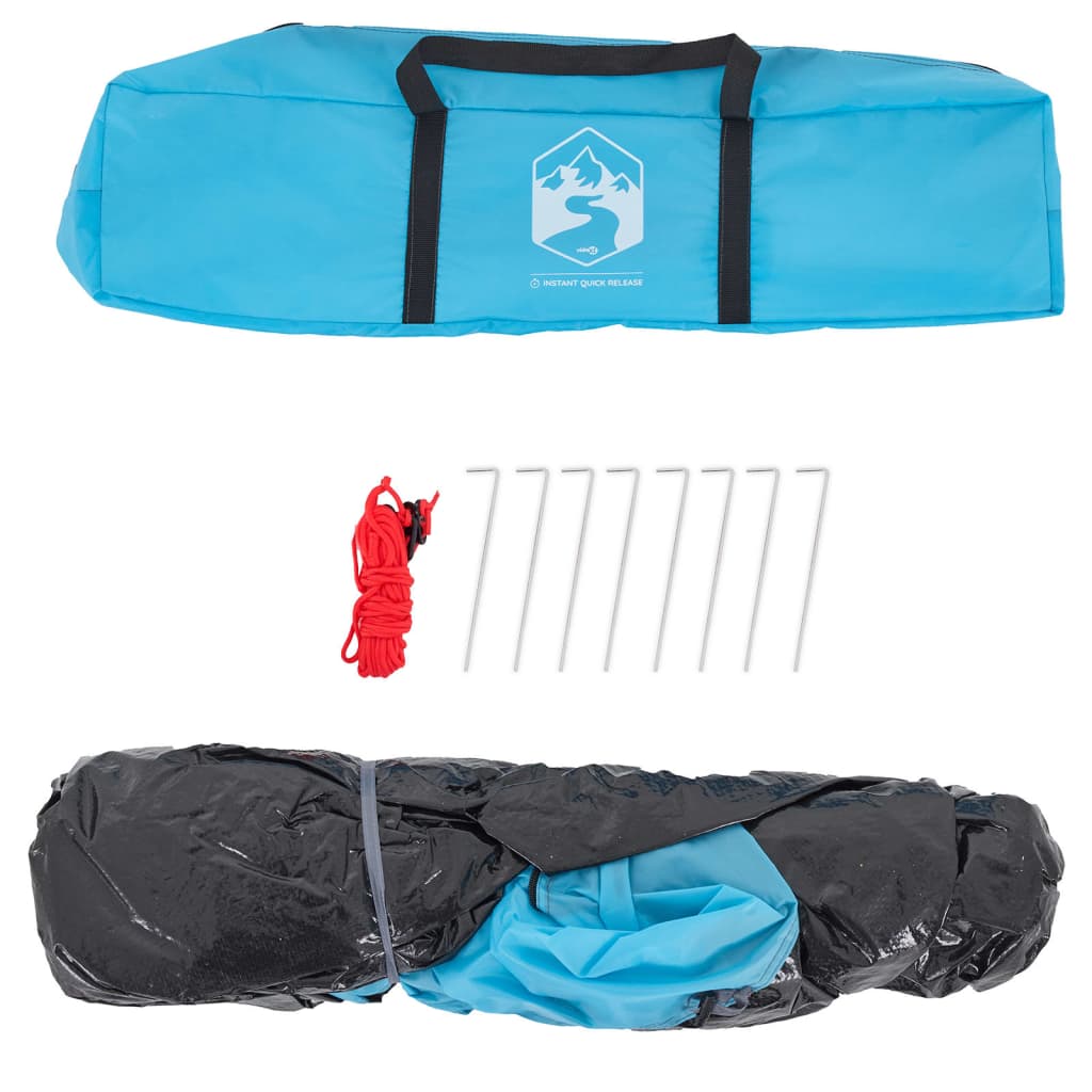 vidaXL Camping Tent 4-Person Blue Quick Release