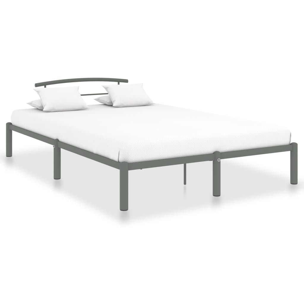 vidaXL Bed Frame without Mattress Grey Metal 160x200 cm