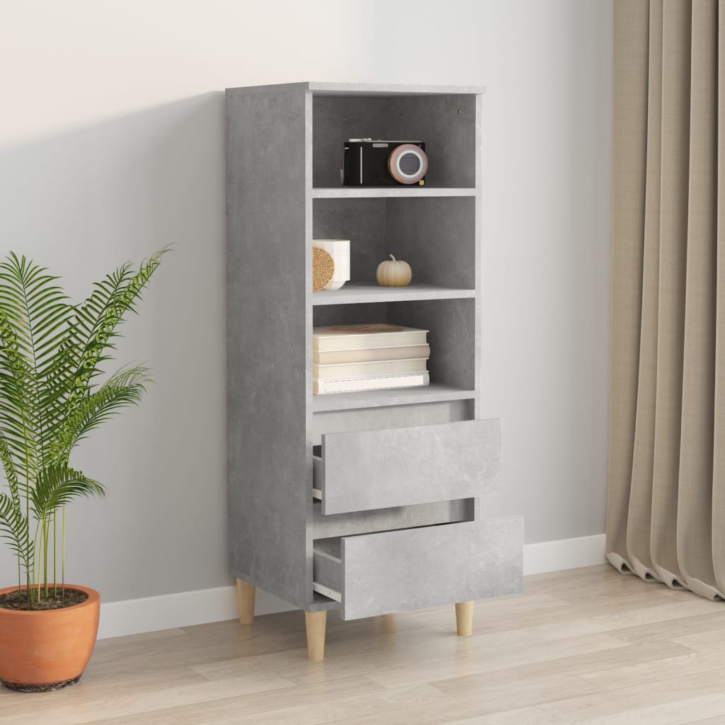 vidaXL Highboard Concrete Grey 40x36x110 cm Engineered Wood