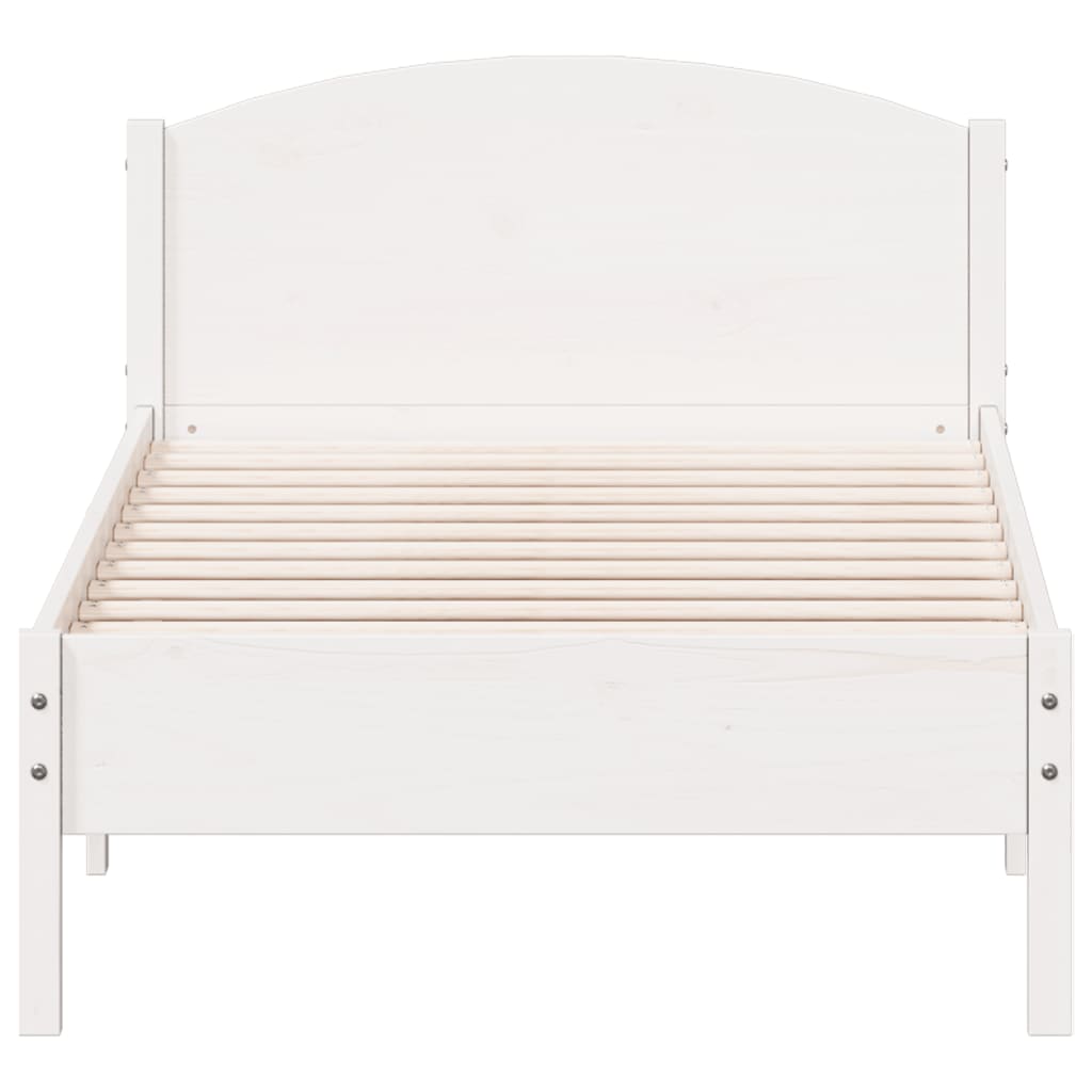 vidaXL Bed Frame without Mattress White 90x200 cm Solid Wood Pine