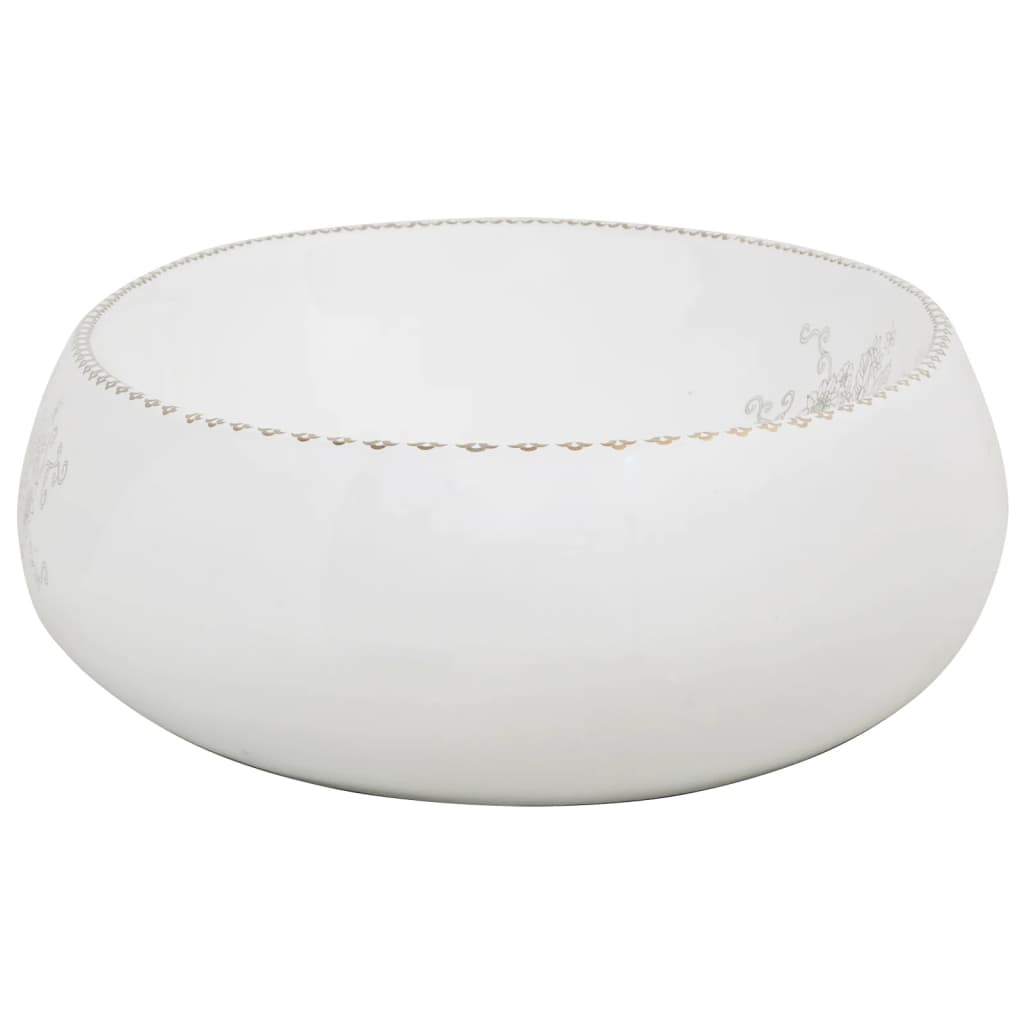 vidaXL Countertop Basin White Oval 59x40x15 cm Ceramic