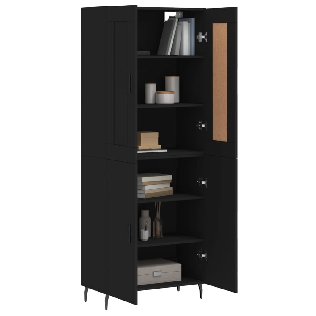 vidaXL Highboard Black 69.5x34x180 cm Engineered Wood