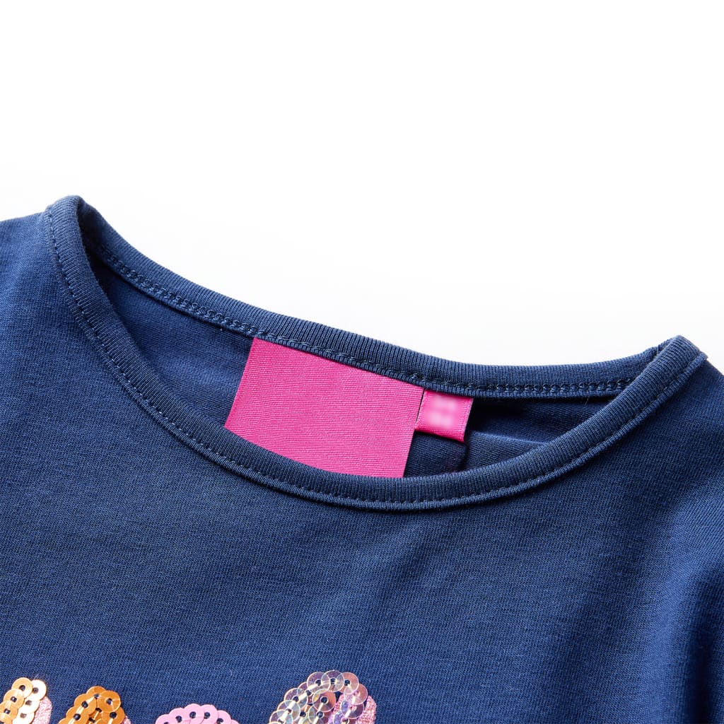 Kids' T-shirt with Long Sleeves Navy Blue 128