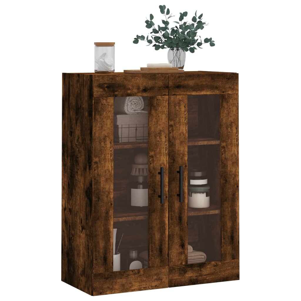 vidaXL Wall Mounted Cabinet Smoked Oak 69.5x34x90 cm