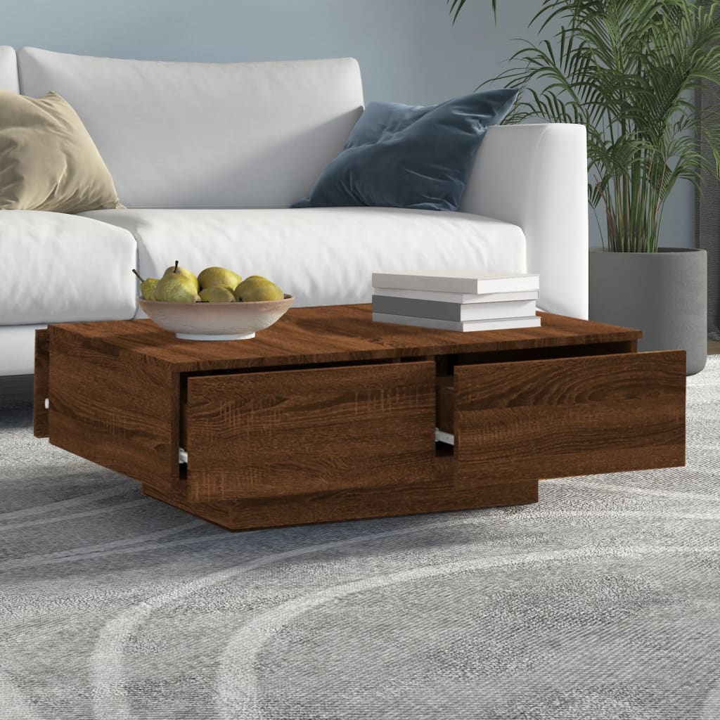 vidaXL Coffee Table Brown Oak 90x60x31 cm Engineered Wood