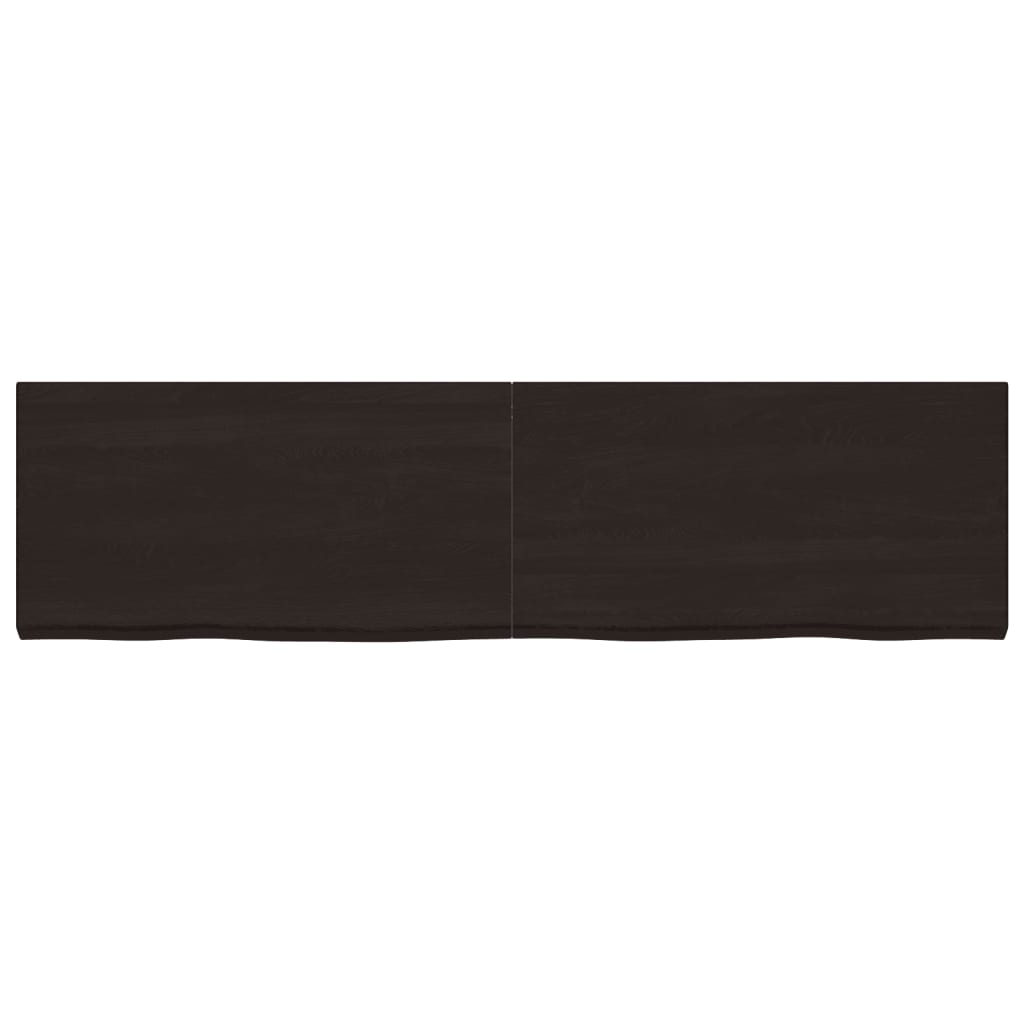 vidaXL Wall Shelf Dark Brown 220x60x(2-6) cm Treated Solid Wood Oak