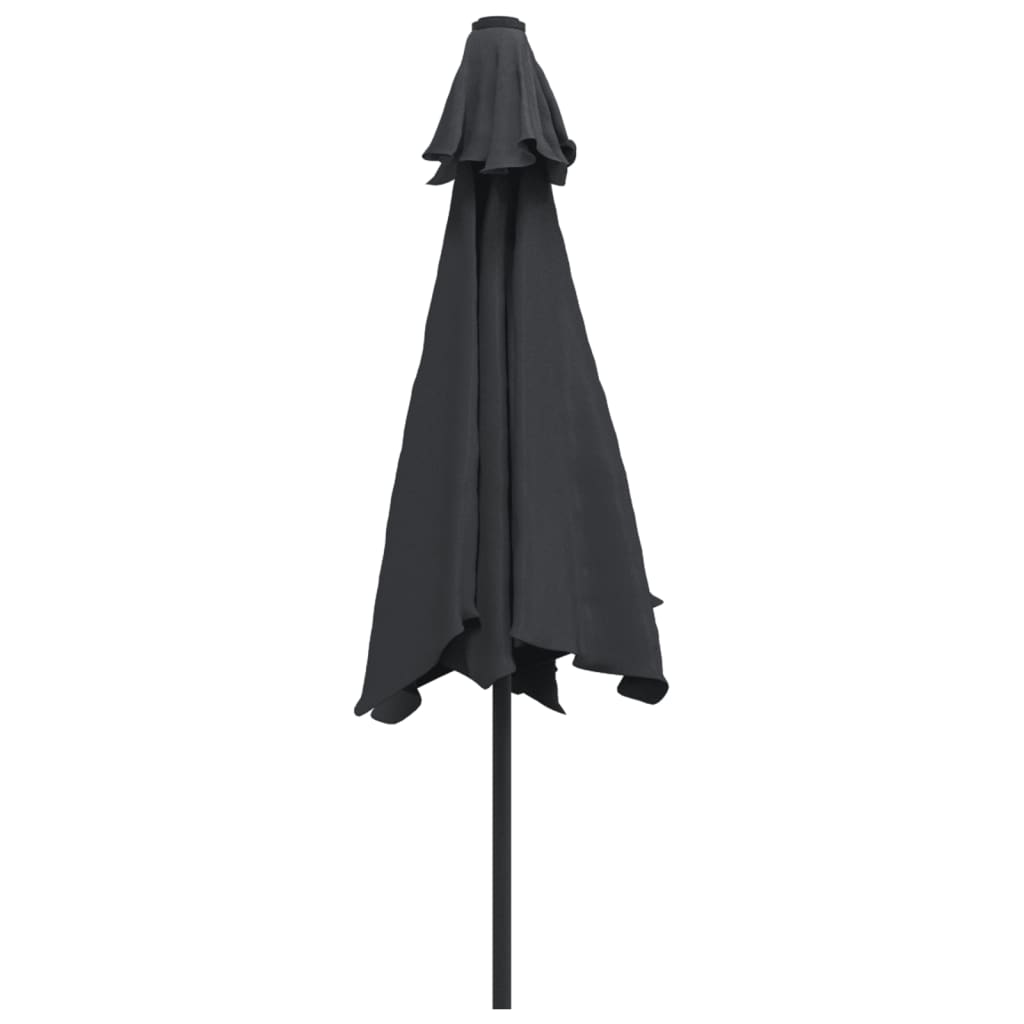 vidaXL Garden Parasol with Metal Pole 300 cm Black