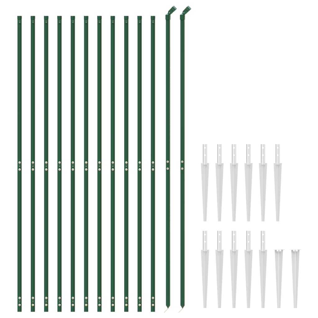 vidaXL Wire Mesh Fence with Spike Anchors Green 1.8x25 m