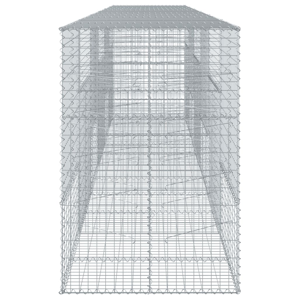 vidaXL Gabion Basket with Cover 600x100x150 cm Galvanised Iron