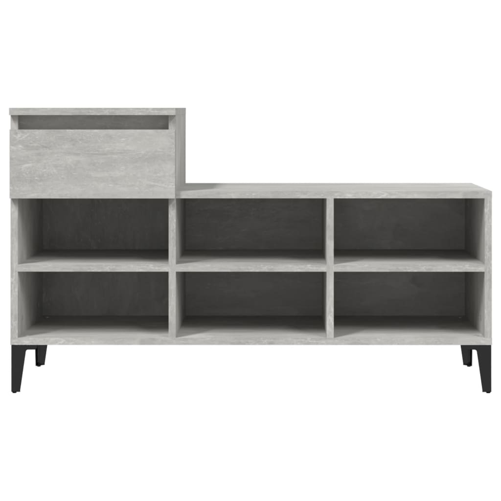 vidaXL Shoe Cabinet Concrete Grey 102x36x60 cm Engineered Wood