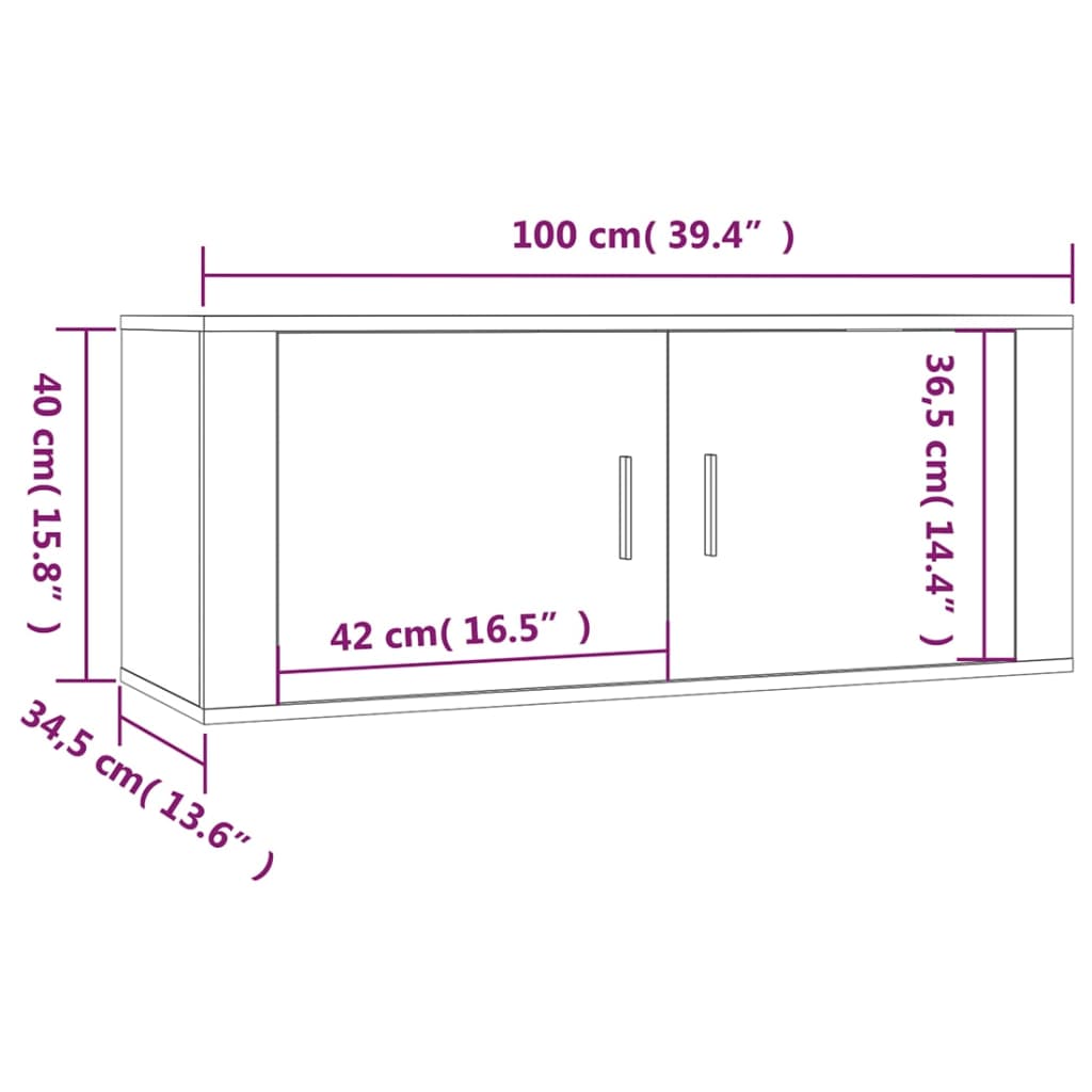 vidaXL Wall-mounted TV Cabinets 2 pcs White 100x34.5x40 cm