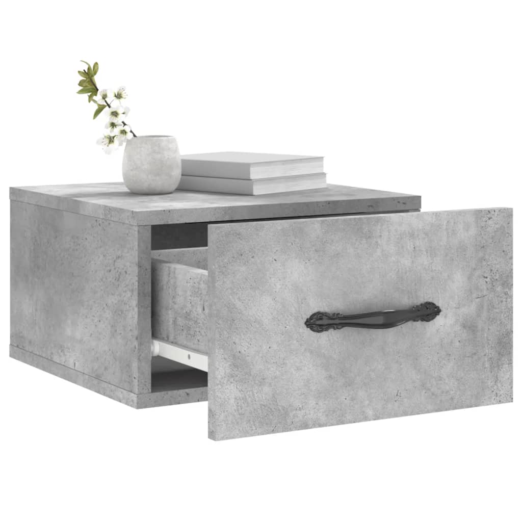 vidaXL Wall-mounted Bedside Cabinets 2 pcs Concrete Grey 35x35x20 cm