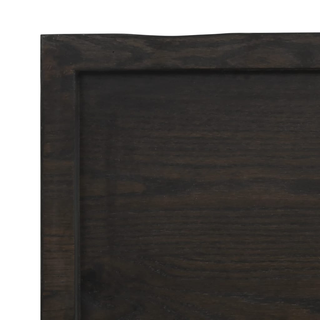 vidaXL Wall Shelf Dark Brown 120x60x(2-4) cm Treated Solid Wood Oak