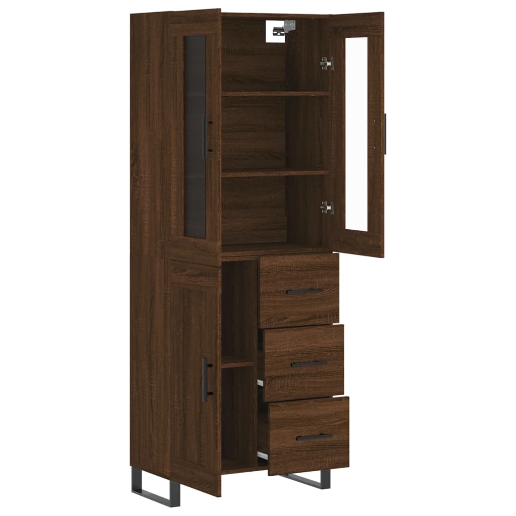 vidaXL Highboard Brown Oak 69.5x34x180 cm Engineered Wood