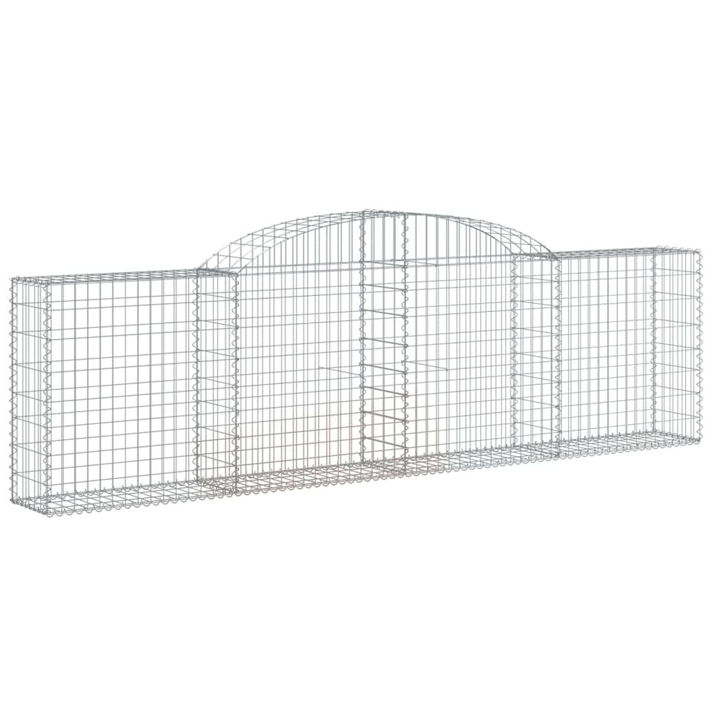 vidaXL Arched Gabion Baskets 8 pcs 300x30x80/100 cm Galvanised Iron