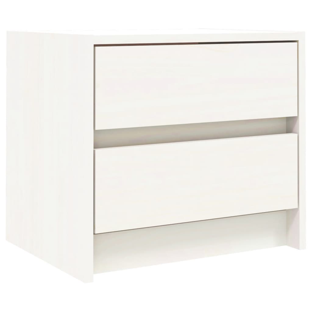 vidaXL Bedside Cabinet White 40x31x35.5 cm Solid Wood Pine