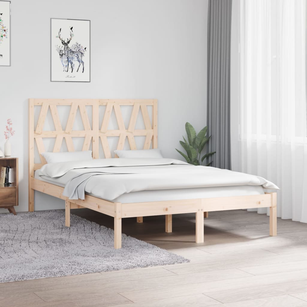 vidaXL Bed Frame without Mattress Solid Wood Small Double