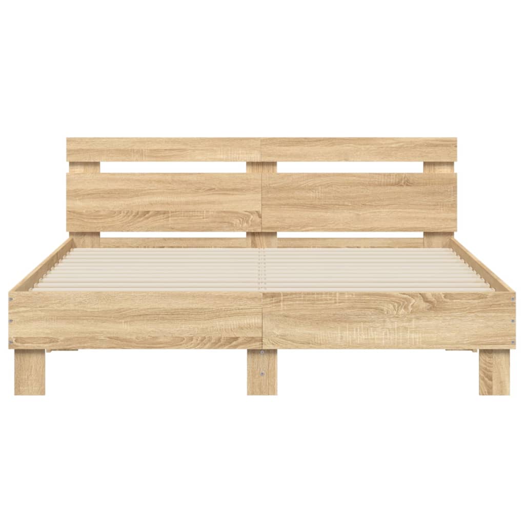 vidaXL Bed Frame without Mattress Sonoma Oak 150x200 cm King Size