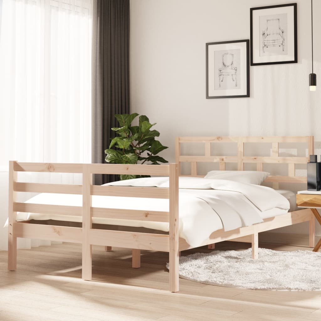 vidaXL Bed Frame without Mattress Solid Wood 120x200 cm (810425+814184)