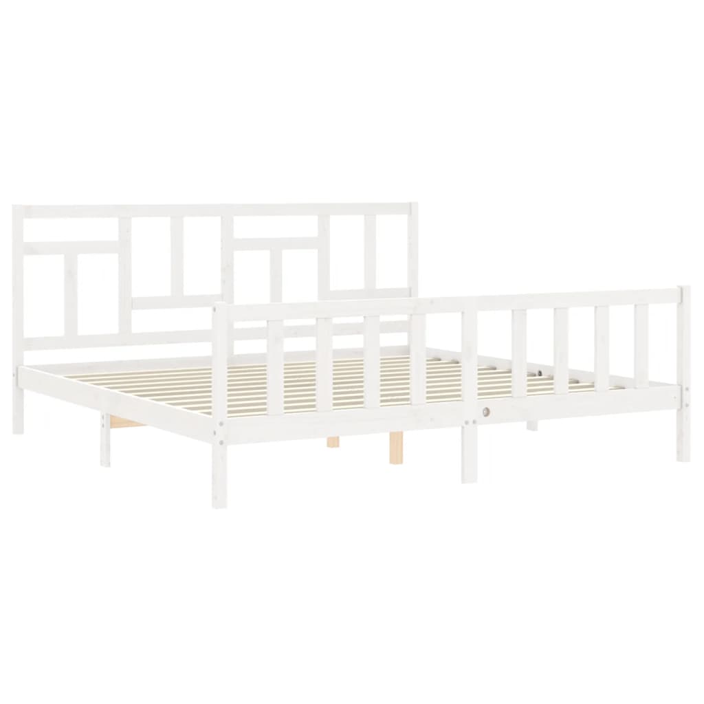 vidaXL Bed Frame without Mattress White 200x200 cm Solid Wood Pine