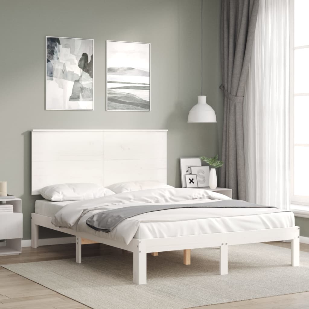 vidaXL Bed Frame without Mattress White 120x200 cm Solid Wood Pine