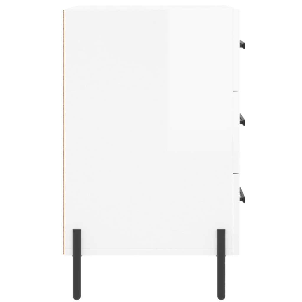 vidaXL Bedside Cabinet High Gloss White 40x40x66 cm Engineered Wood