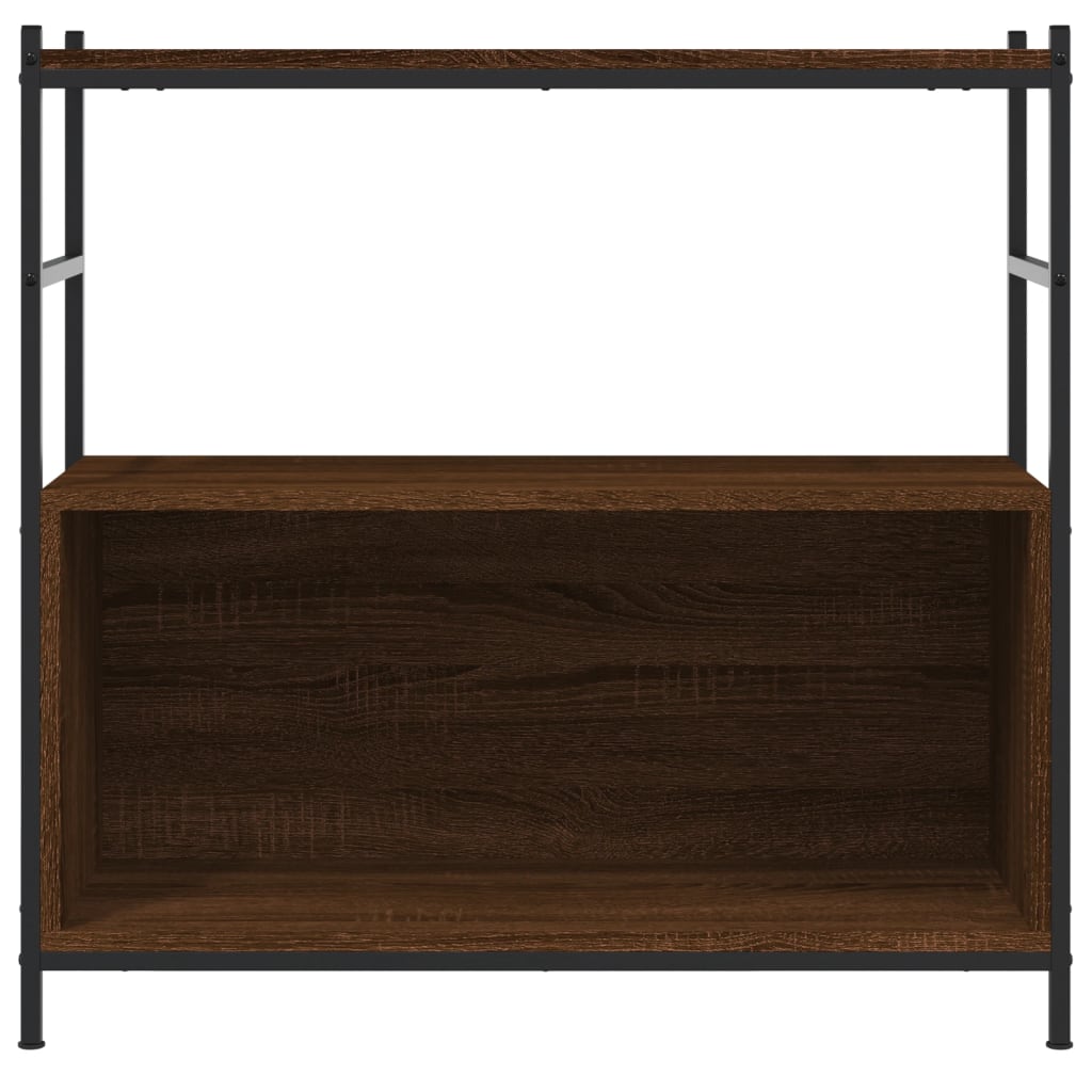 vidaXL Bookshelf Brown Oak 80x30x78.5 cm Engineered Wood and Iron