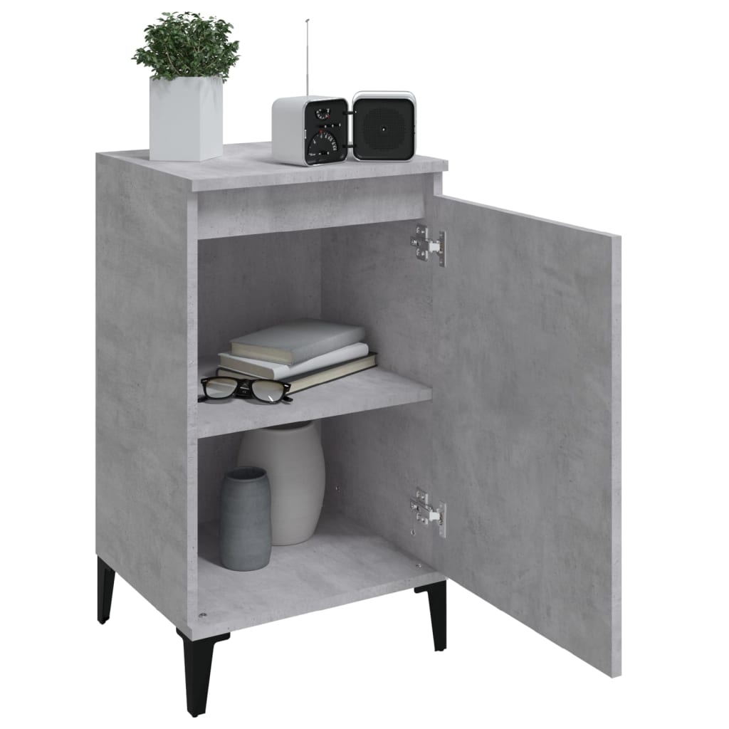 vidaXL Bedside Cabinets 2 pcs Concrete Grey 40x35x70 cm Engineered Wood