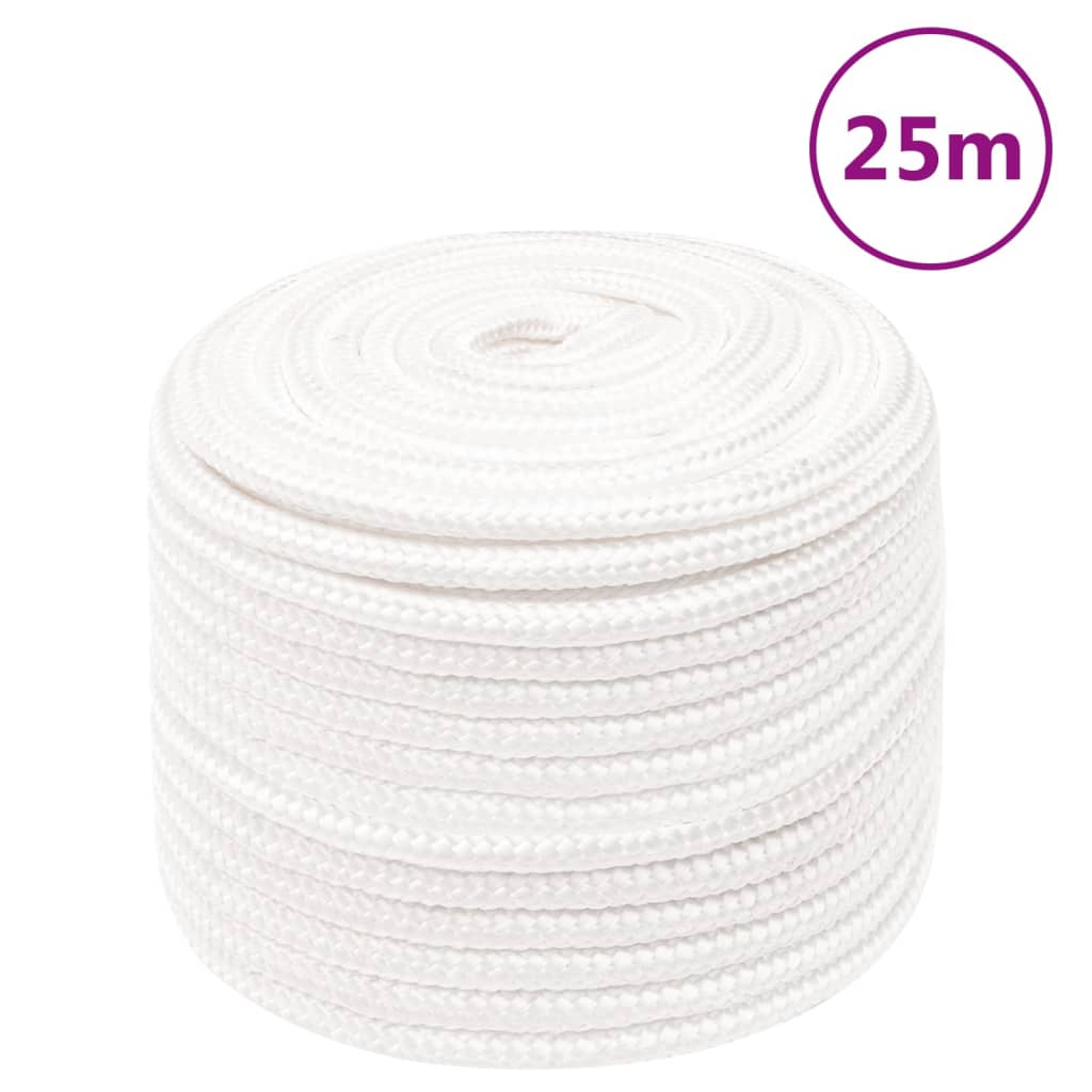 vidaXL Boat Rope Full White 14 mm 25 m Polypropylene