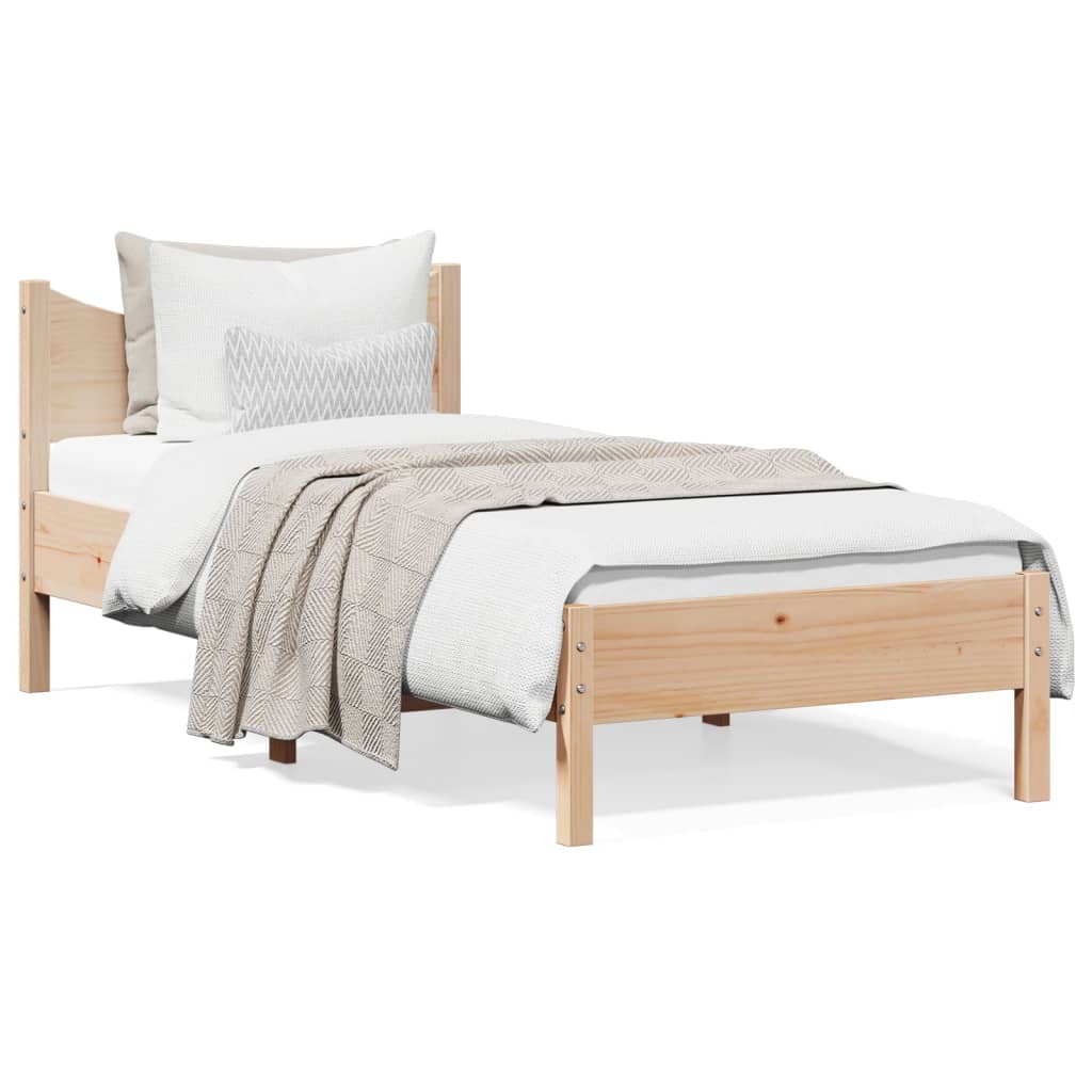 vidaXL Bed Frame without Mattress 100x200 cm Solid Wood Pine