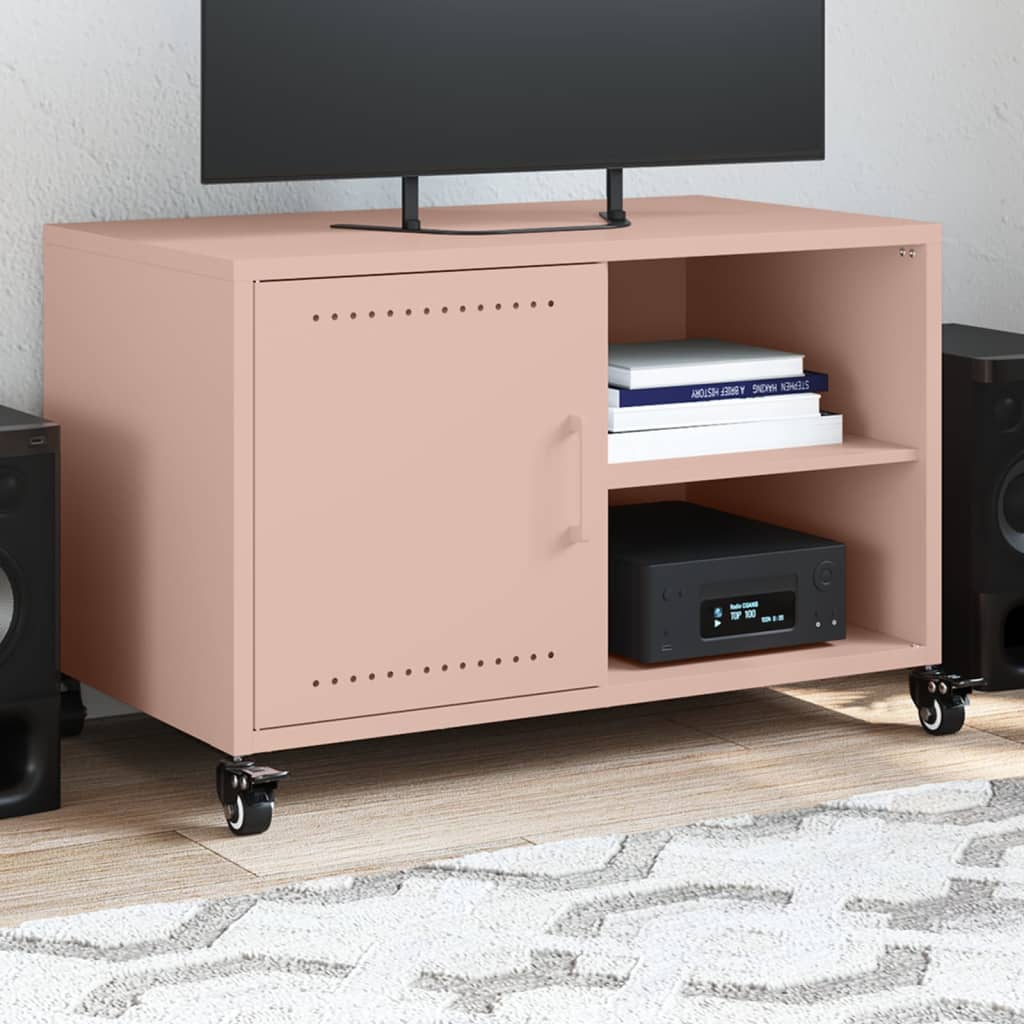 vidaXL TV Cabinet Pink 68x39x43.5 cm Steel