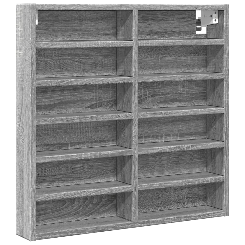 vidaXL Vitrine Cabinet Grey Sonoma 60x8.5x58 cm Engineered Wood