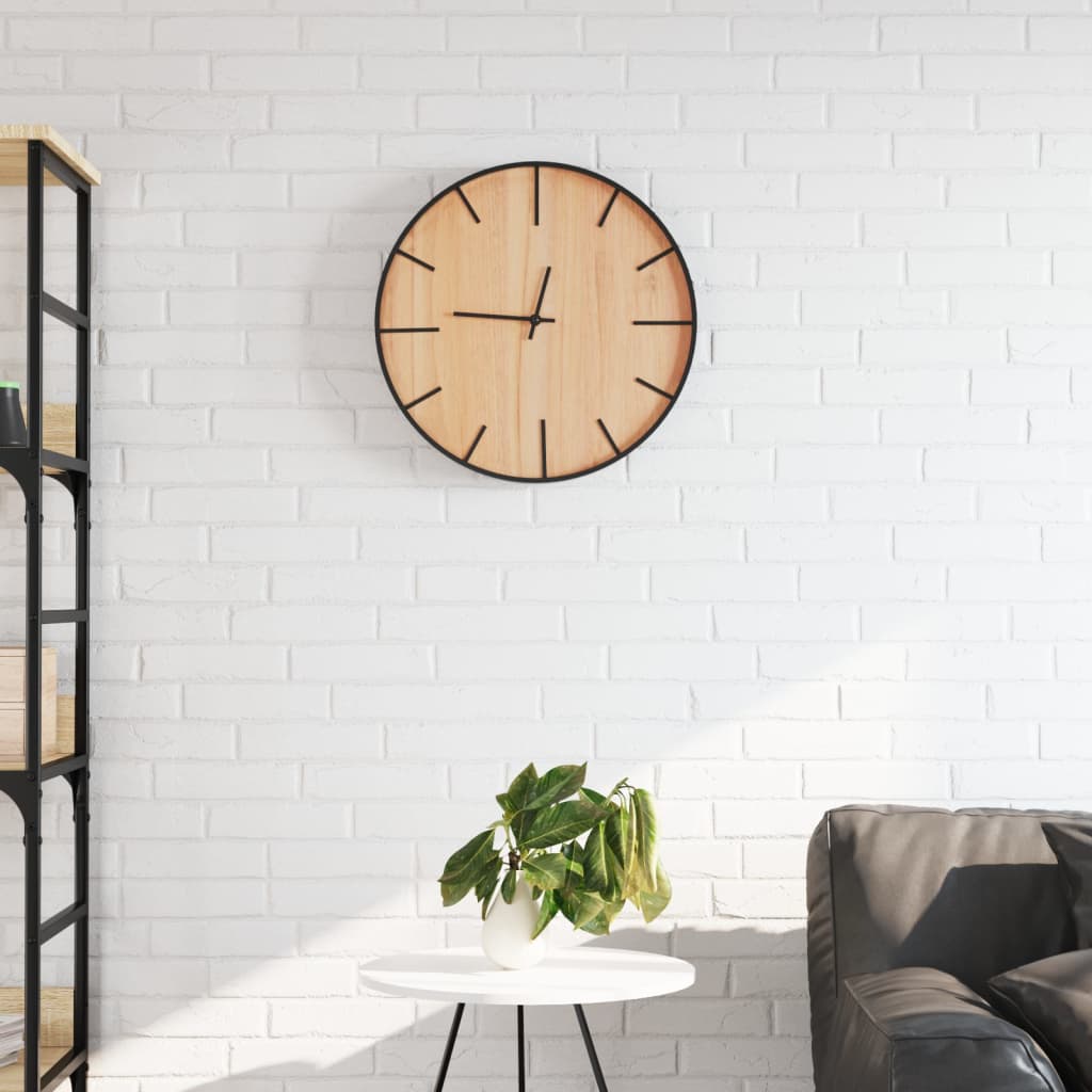 vidaXL Wall Clock Brown Ø39 cm Iron and Engineered Wood