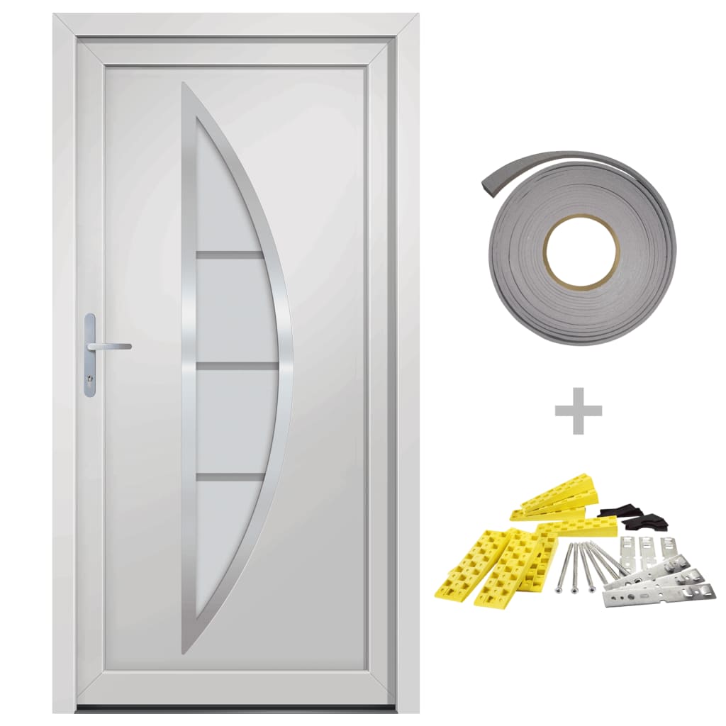 vidaXL Front Door White 88x200 cm PVC