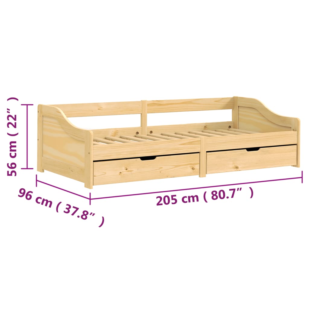 vidaXL Day Bed with 2 Drawers without Mattress "IRUN" 90x200 cm