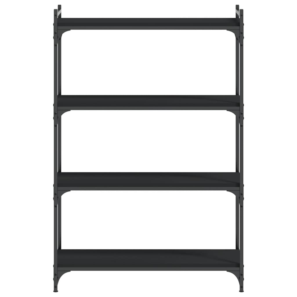 vidaXL Bookcase 4-Tier Black 80x30x120 cm Engineered Wood