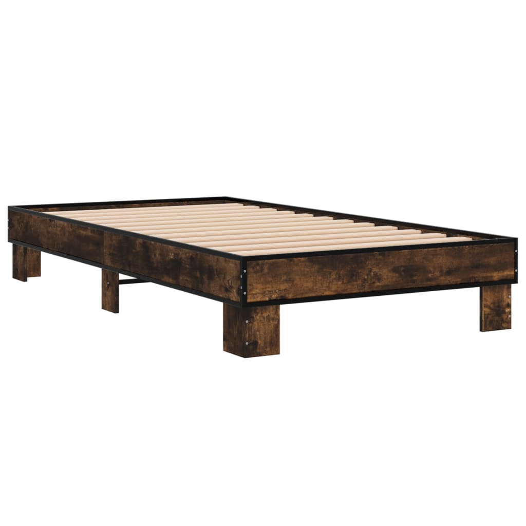 vidaXL Bed Frame without Mattress Smoked Oak 90x200 cm