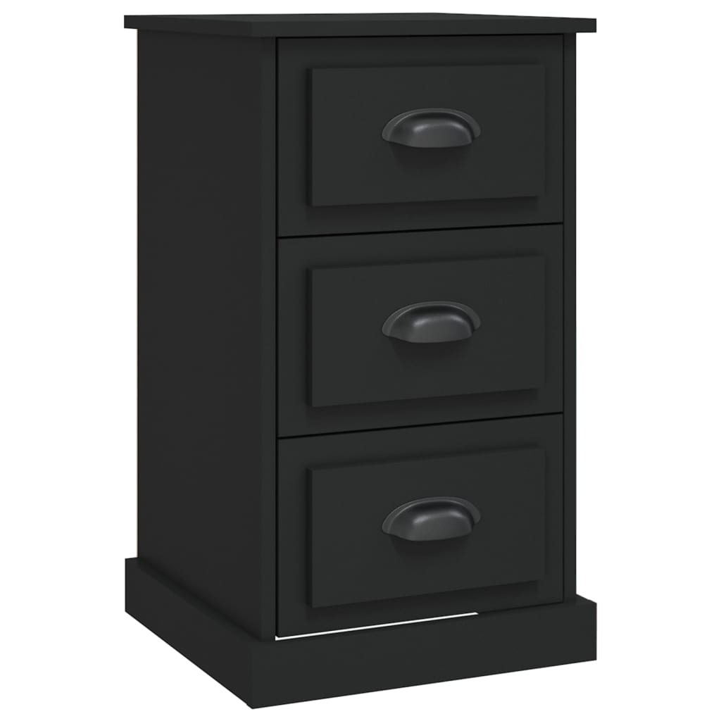 vidaXL Bedside Cabinet Black 39x39x67 cm Engineered Wood