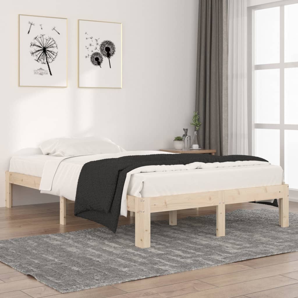 vidaXL Bed Frame without Mattress Solid Wood Pine 120x200 cm