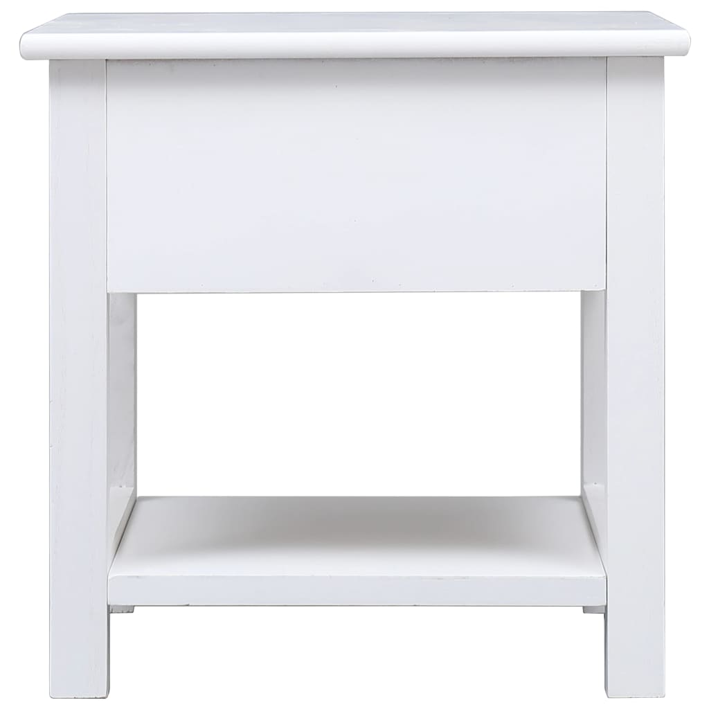 vidaXL Side Table White 40x40x40 cm Paulownia Wood