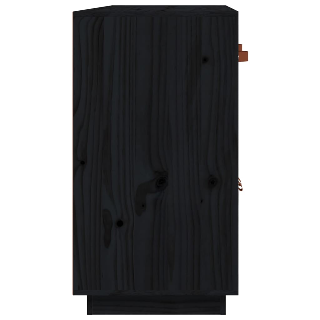 vidaXL Sideboard Black 98.5x40x75 cm Solid Wood Pine