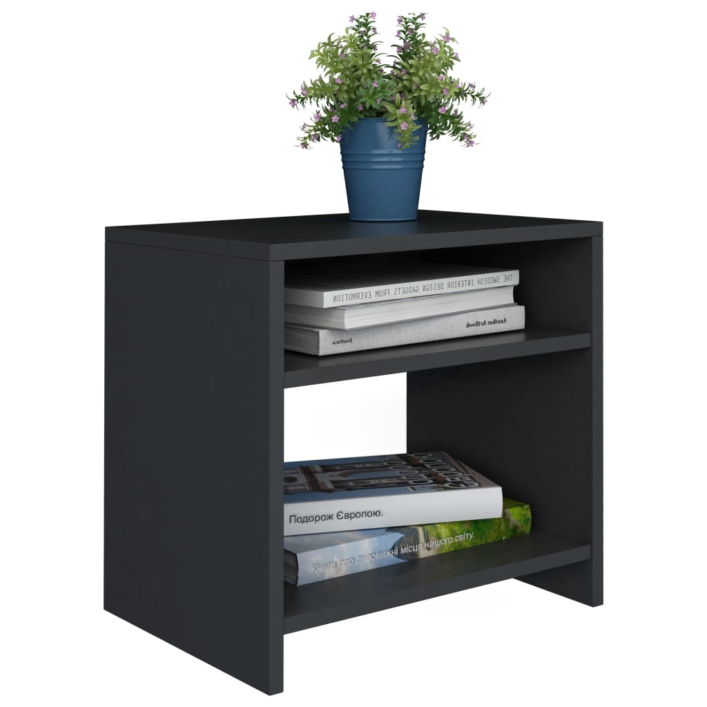 vidaXL Bedside Cabinet Black 40x30x40 cm Engineered Wood